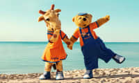 Vings populära maskotar - giraffen Lollo och björnen Bernie