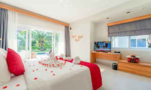 Dubbelrum med access till privat, delad pool