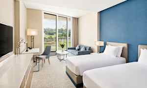 Dubbelrum med utsikt över området