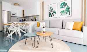 Trerumslägenhet med 4 ordinarie bäddar och balkong