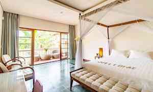 Dubbelrum premium med terrass mot trädgården