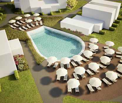 Ett av hotellets två nya poolområden - bilden är en illustration och kan komma att ändras