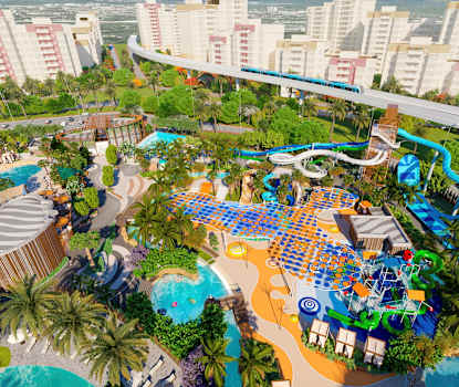 Hotellets vattenland som öppnar i november 2025. Bilden är en illustration och kan komma att ändras