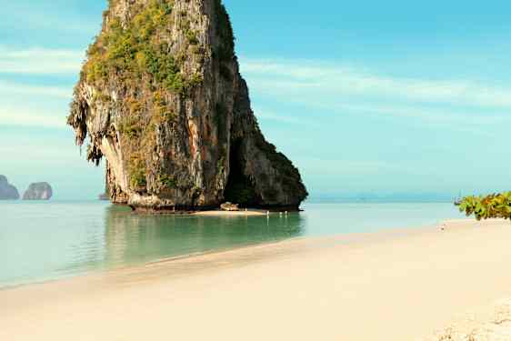 Phra Nang Beach, som ligger intill Railay Beach, Krabi