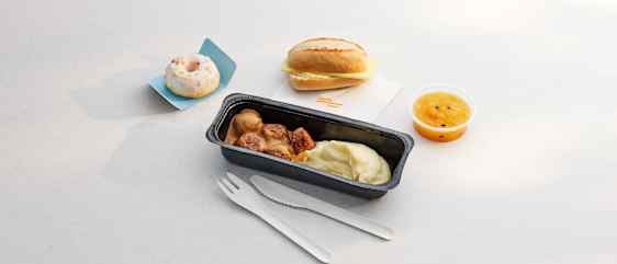 Flymat för barn, köttbullar och potatismos