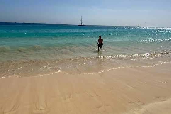 Härlig badtemperatur i januar. Foto: Privat