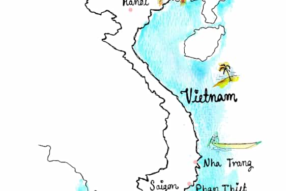 Vings karta över Vietnam