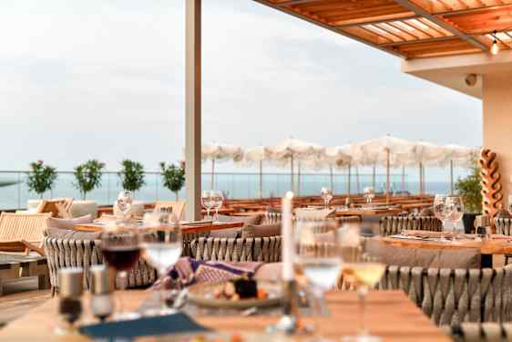 Restauarang vid havet i Bulgarien