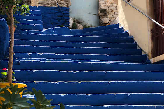 Blå trappa på Symi