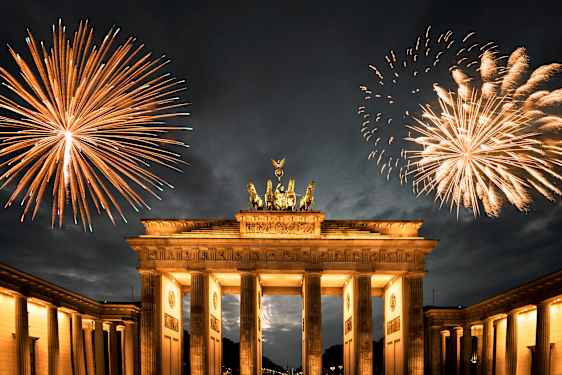 Fyrverkerier vid Brandenburger Tor