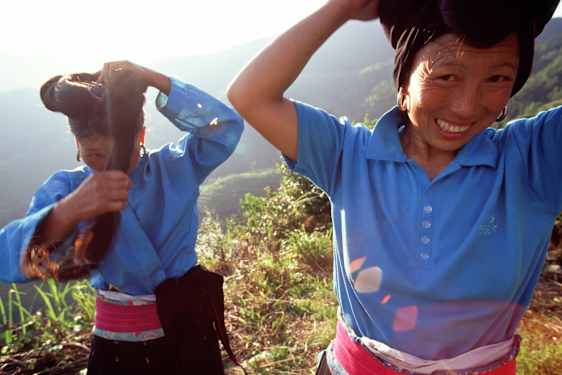 Yao-kvinnor i Longsheng