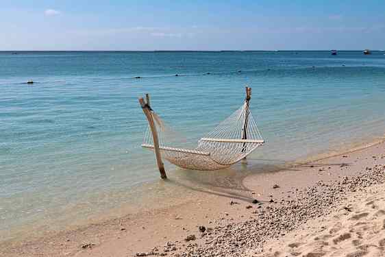 Hängmatta på strand Mauritius
