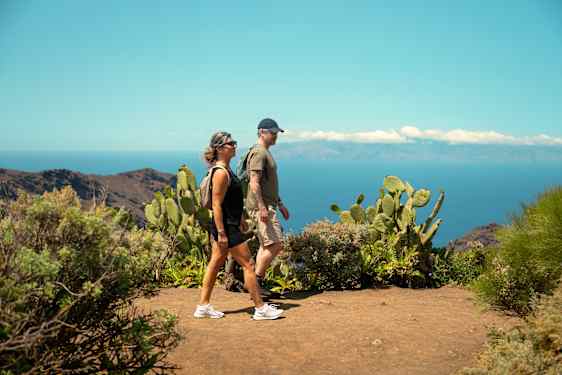 Ett par sitter på solstolar och spelar kort vid en pool