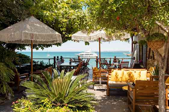 Restaurang vid havet i Turkiet