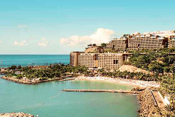 Strand och hotell på Gran Canaria