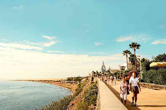 Strandpromenad på Gran Canaria