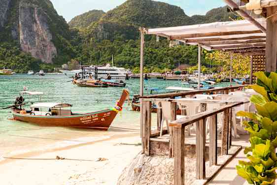 Min frukostrestaurang vid Ton Sai Beach