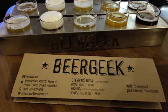 Provsmakningsbricka på BeerGeek Bar
