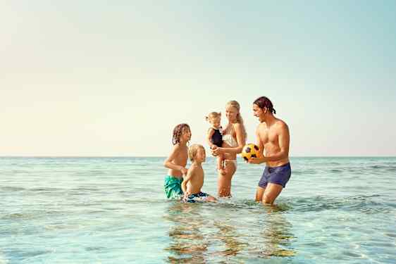 Familj på stranden