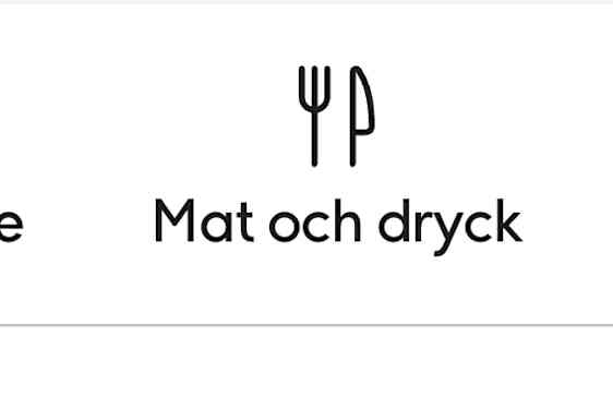 Bild på symbolen för Mat och Dryck på Vings hotellinformationssidor