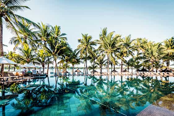 Vi bodde här på Le Mauricia i Grand Baie