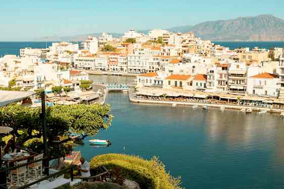 Hamnstad på Kreta