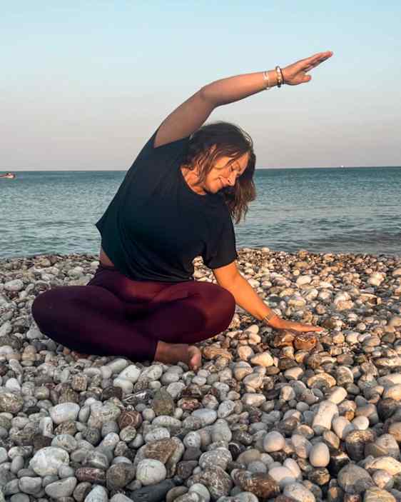 Ulrika Yoga på stranden