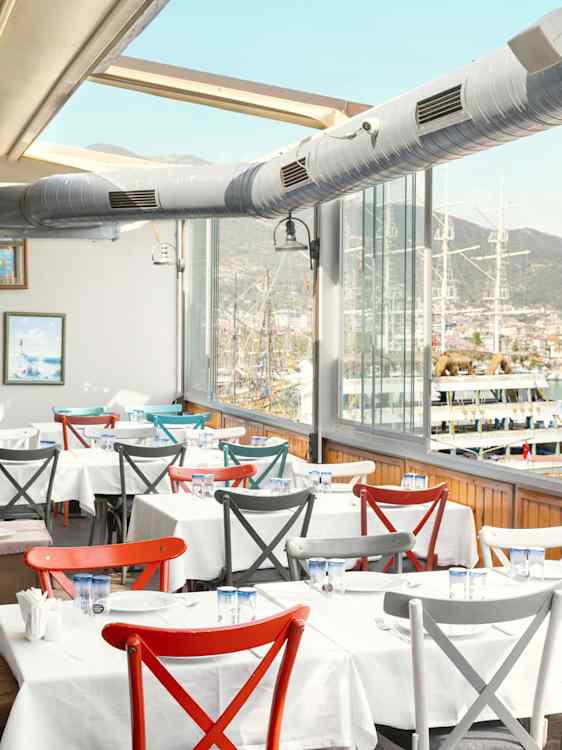 Restaurang med havsutsikt