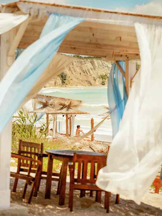 Restaurang på strand i Bulgarien