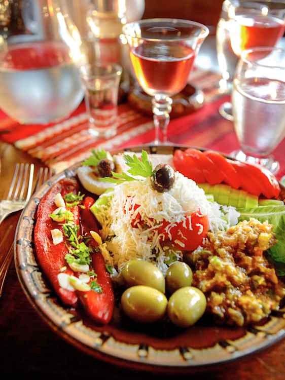 Mat på restaurang i Bulgarien