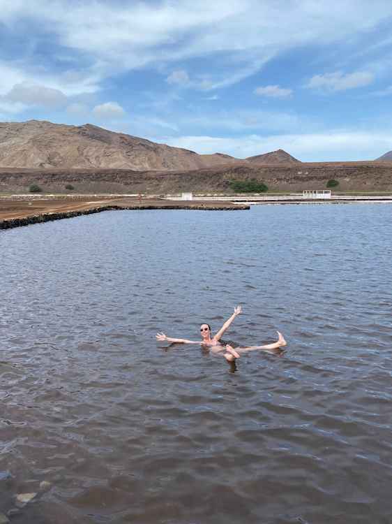 Saltbassäng på Kap Verde
