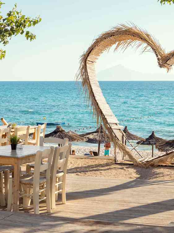 Restaurang vid havet på Thassos