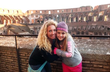 Vibeke och dottern Siena i Rom