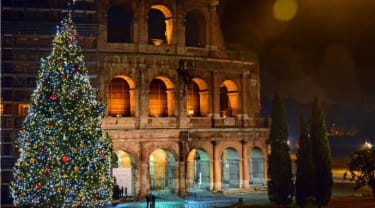 Kulturhistoria på julmarknaden i Rom