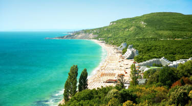 Albena Beach i Varna, Bulgarien