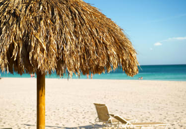 Strand på Aruba - ett av Vings mest solsäkra resmål