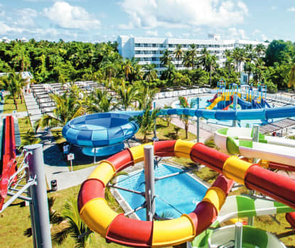 Water Splash World, med sex vattenrutschbanor inom Punta Cana Riu Resort