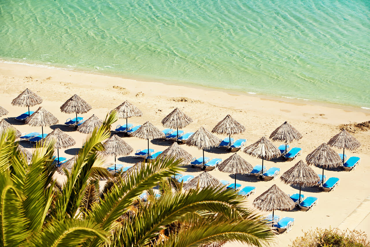 Strandhäng på en av Kretas bästa stränder.