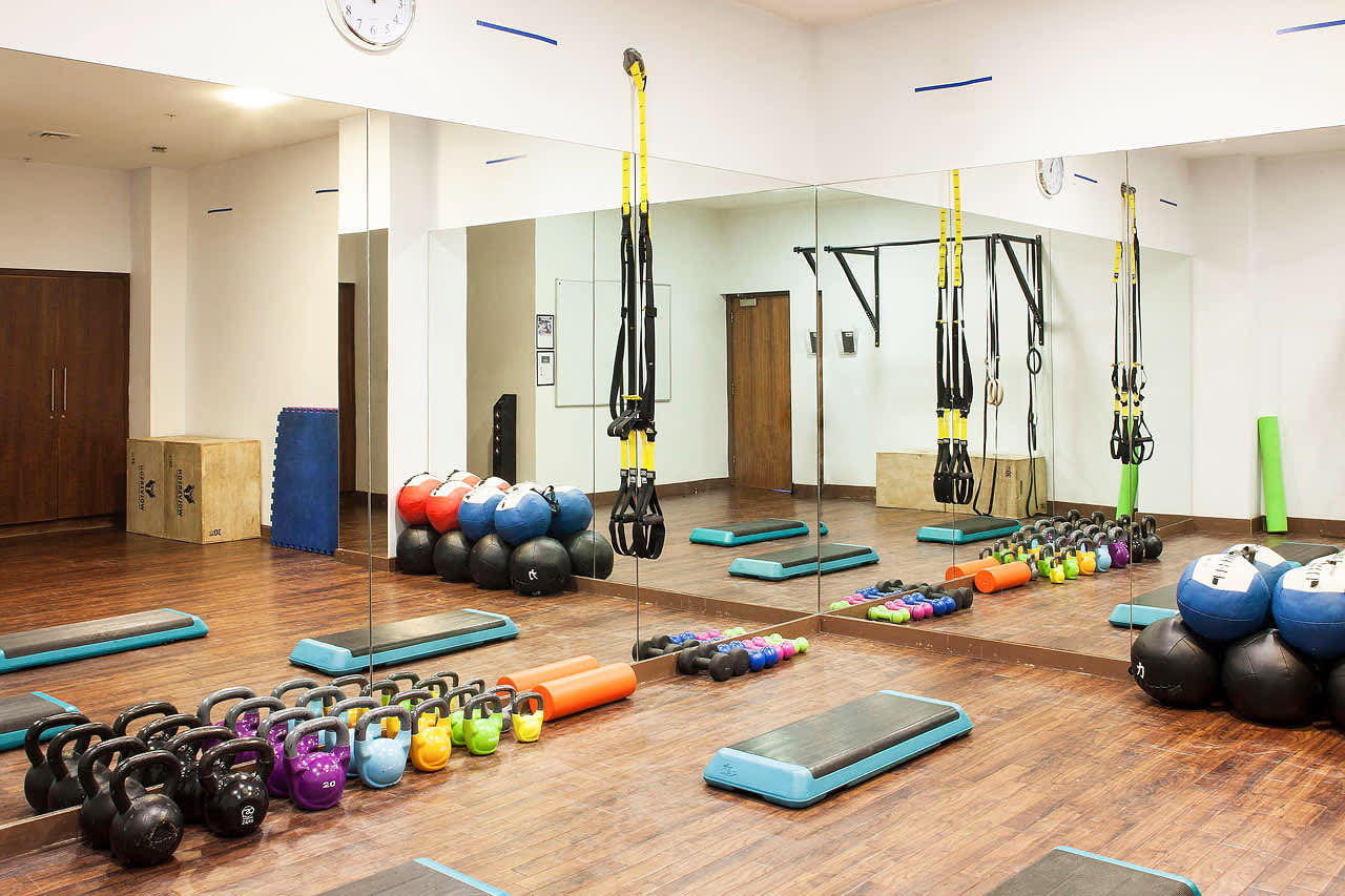 Du kan träna i hotellets gym