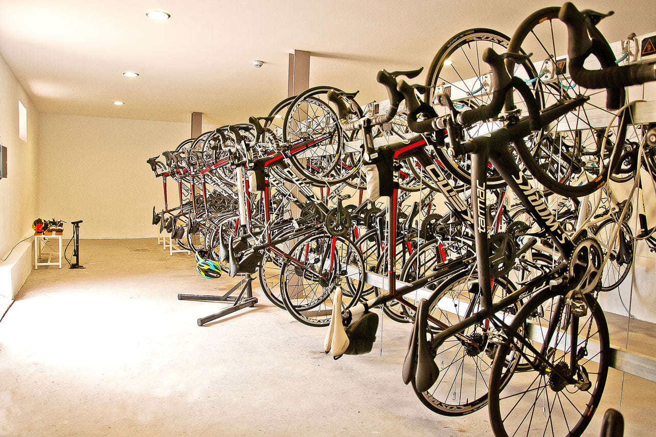Hotellet har ett cykelgarage