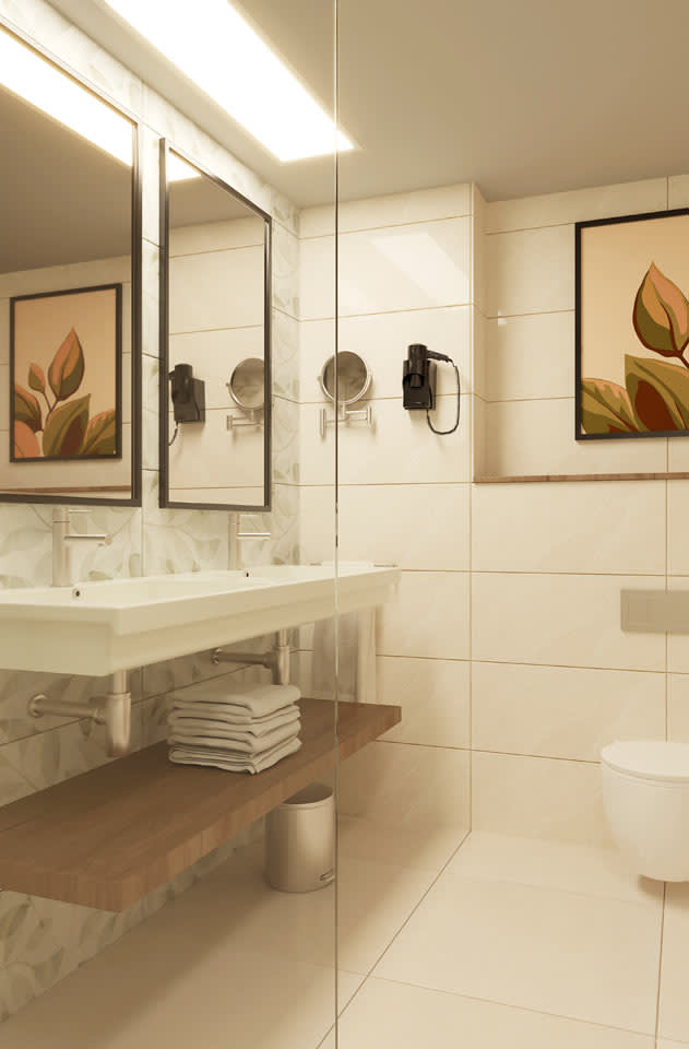 Exempel på nyrenoverat badrum. Bilden är en illustration och kan komma att ändras