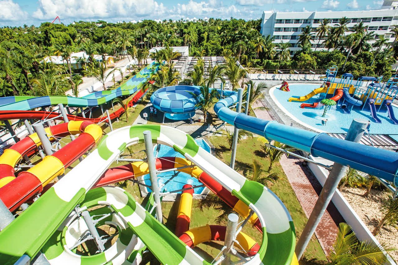 Water Splash World, med sex vattenrutschbanor inom Punta Cana Riu Resort