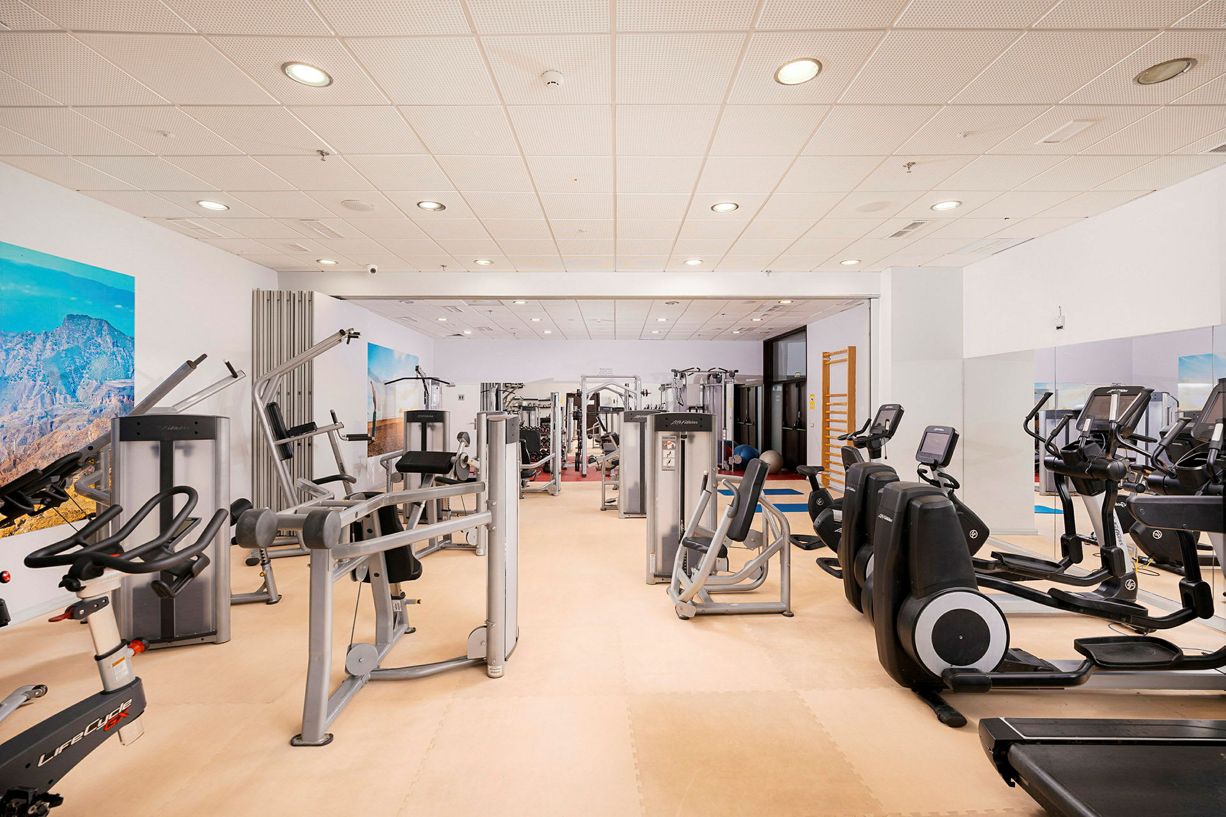 Ett gym med olika träningsmaskiner. (AI-genererad text)