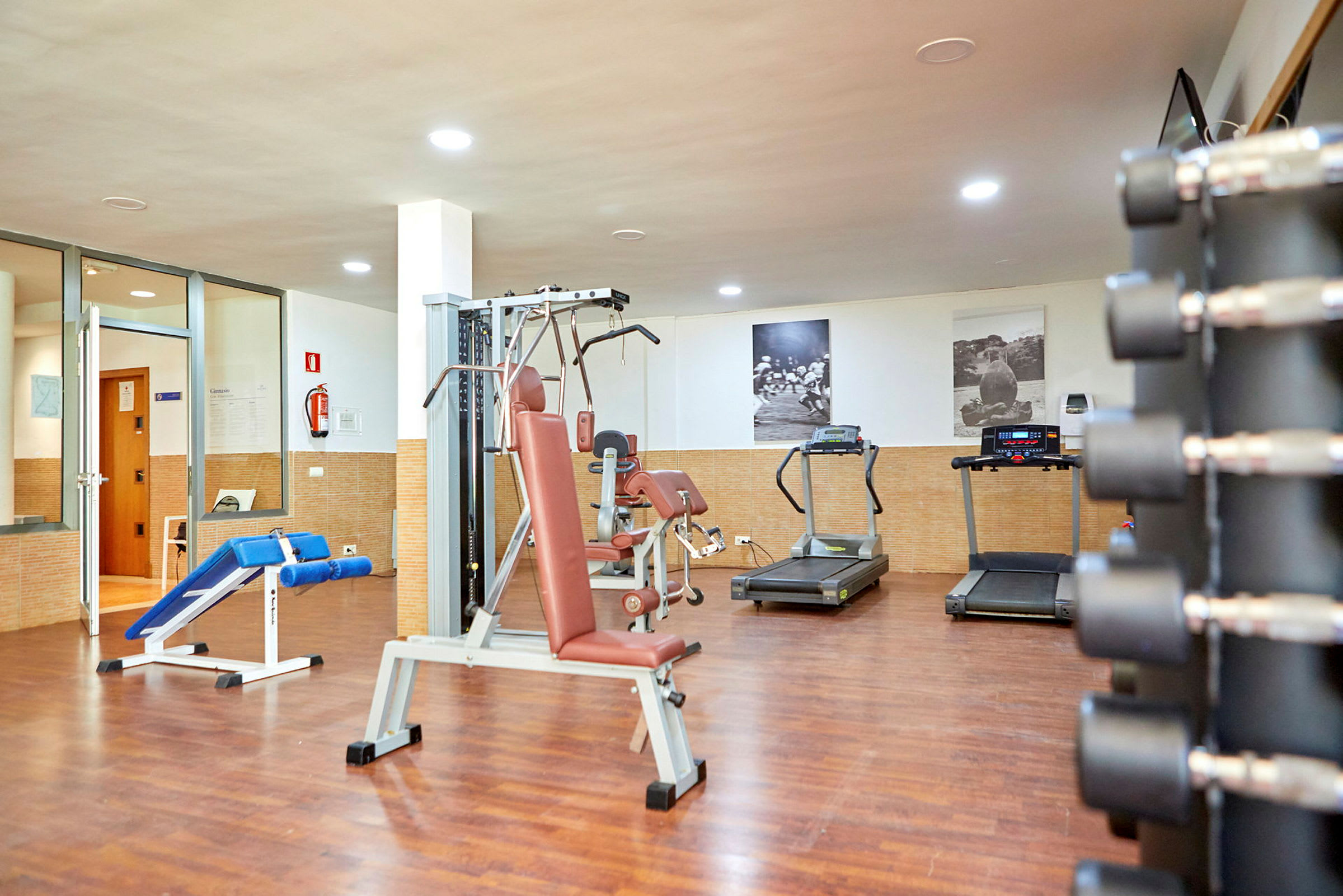 Ett gym med träningsmaskiner och utrustning. (AI-genererad text)