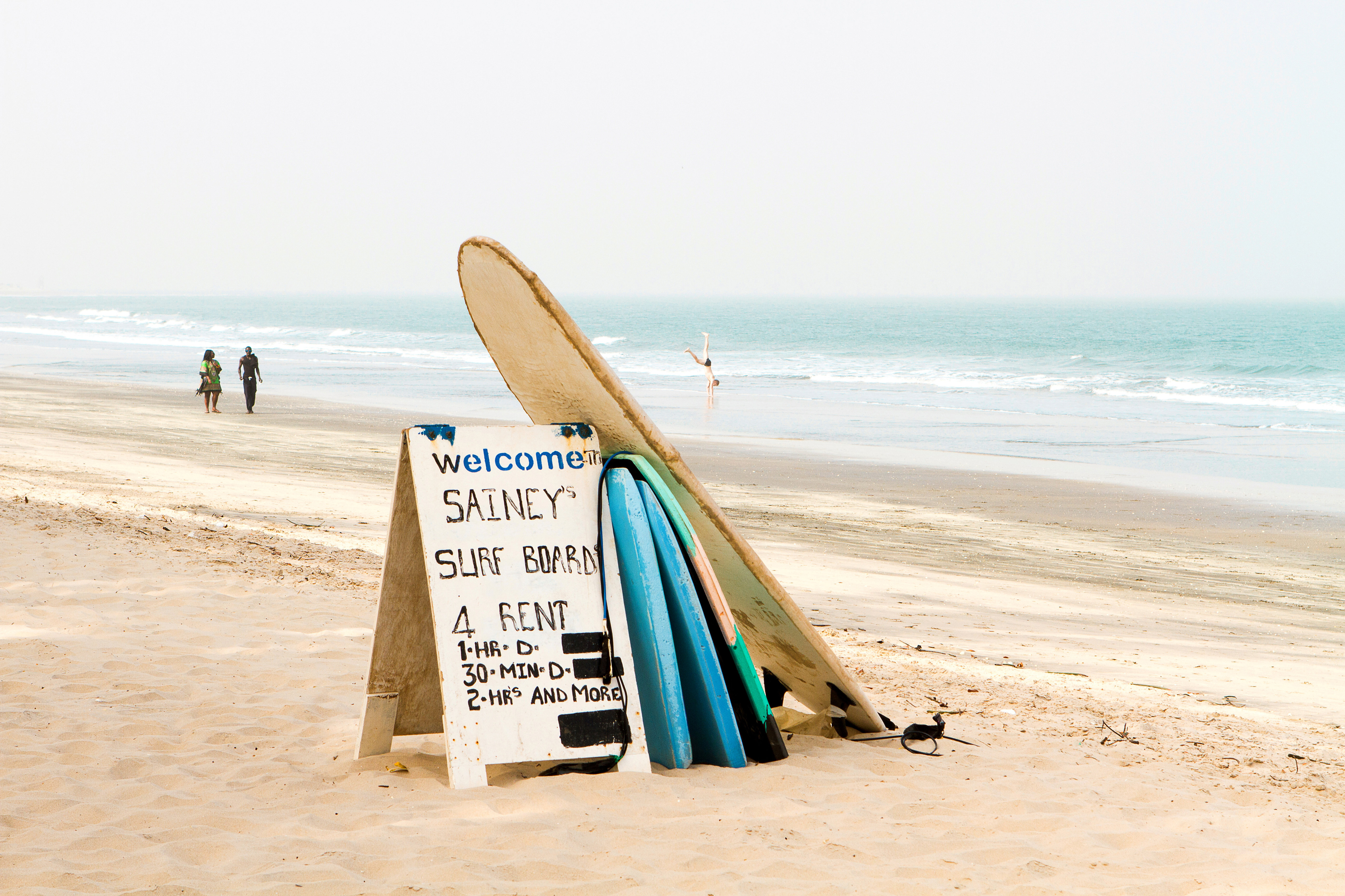 Stranden vid Bungalow Beach Hotel, Gambia