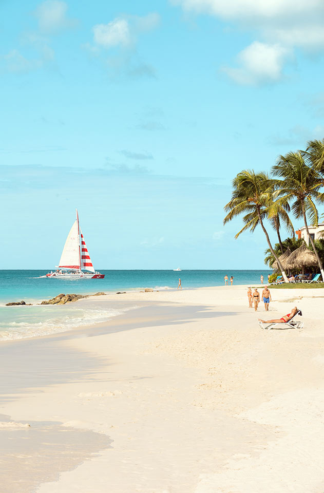 Stranden vid Divi Aruba All Inclusive i Low Rise-området